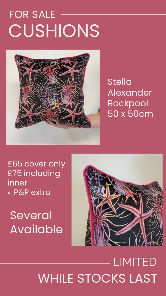 Cushion in Stella Alexander – Rockpool fabric Cushion in Stella Alexander - Rockpool fabric